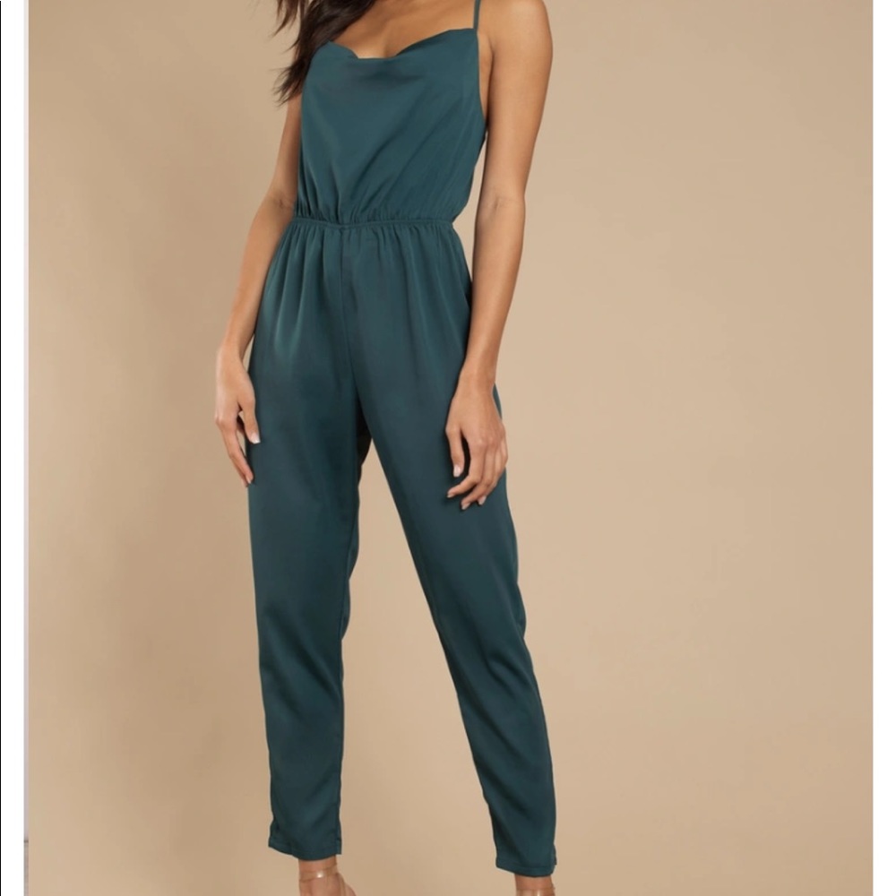 Tobi Live a Little Emerald Green Jumpsuit